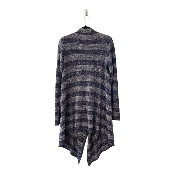 Barefoot Dreams Bamboo Chic Lite Blue Stripe Calypso Wrap Cardigan Sweater L/XL - Picture 14 of 14